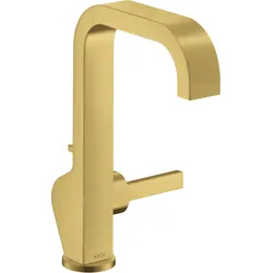 hansgrohe AXOR Citterio Einhebel-Waschtischmischer 190, Zugstangen-Ablaufgarnitur, Ausladung 160mm, 39034250, Farbe: Brushed Gold Optic