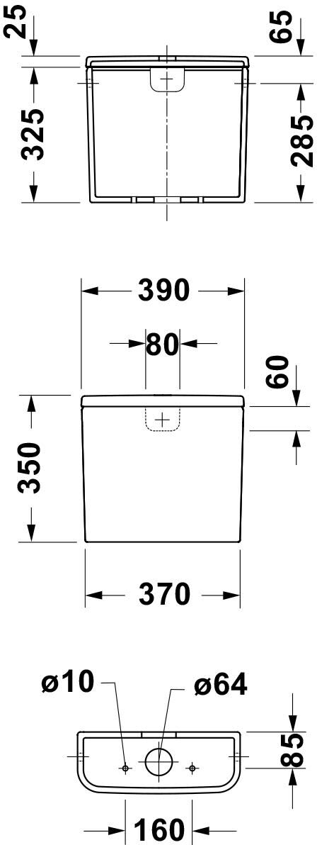 Duravit D-Code Spülkasten 6/3L 14,5 cm