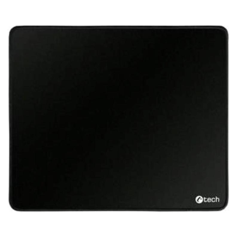 C-Tech MP-01S-BK Mauspad, schwarz, 240x200x4mm, genähte Kanten (MP-01S-BK)
