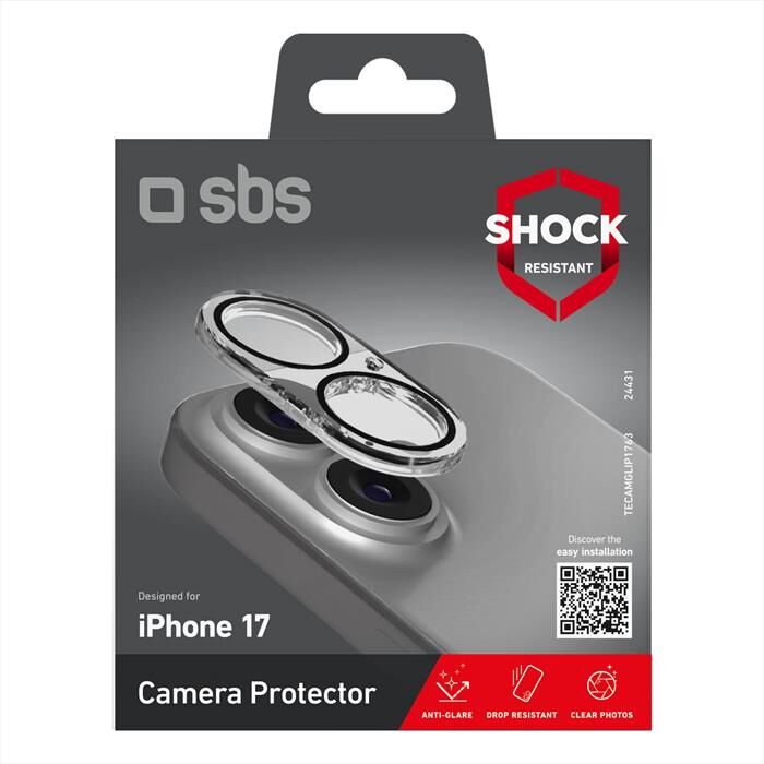 SBS Camera Glass Per iPhone 17/16-trasparente