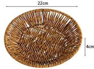 Inspire Essentials Handwoven Rattan Bread Basket Fruit And Serving Tray 5