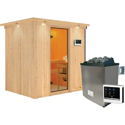 Karibu Sauna Bodin-9kW Ofen Steuergerät-Inkl.Dachkranz