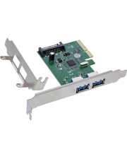 InLine Schnittstellenkarte 2x USB-A 3.2 Gen. 2 10 Gb/s PCIe x4 SATA Moderne USB-3.2-Erweiterung: R?stet Desktop-PCs mit zwei schnellen Gen 2 Ports f?r Datenraten bis aus. Hohe Leistung dank Power: Zus?tzlicher Stromanschluss erm?glicht den Betrieb von lei (76666N)