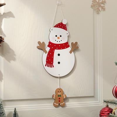 Rare Purchases Christmas Wooden Hanging Party Background, Wall Decoration Old Man Reindeer Socks, Christmas Tree Hanging Ornament dark Khaki
