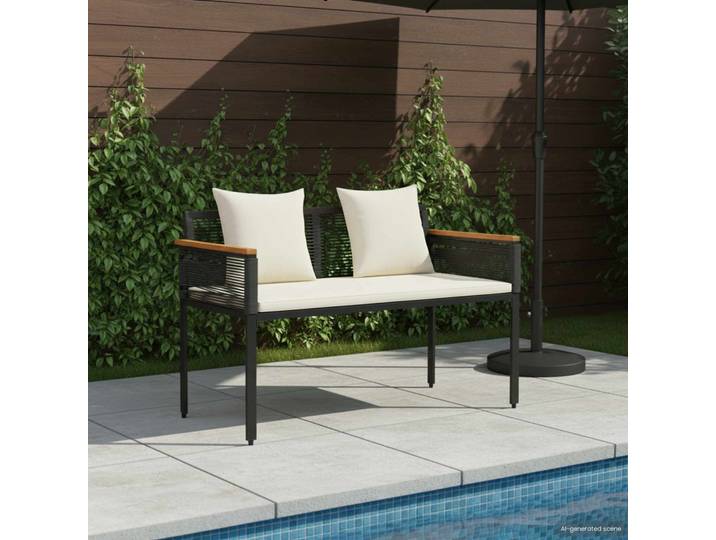 vidaXL Bank Outdoor 2 -Seater 117 x 54 x 74,5 cm Poly-Rattan