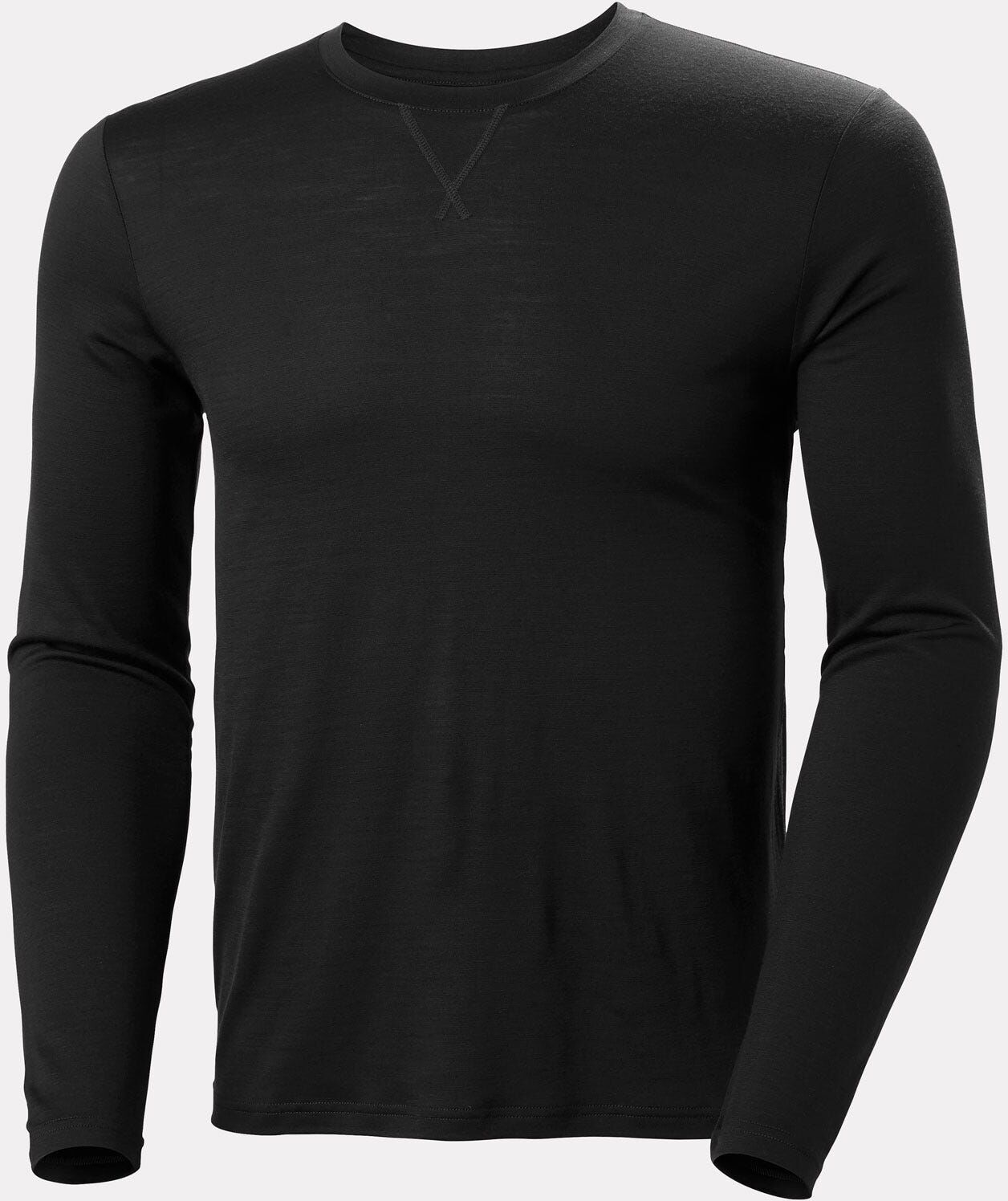 Helly Hansen Men's Merino Crew Base Layer - Black/Ebony - L