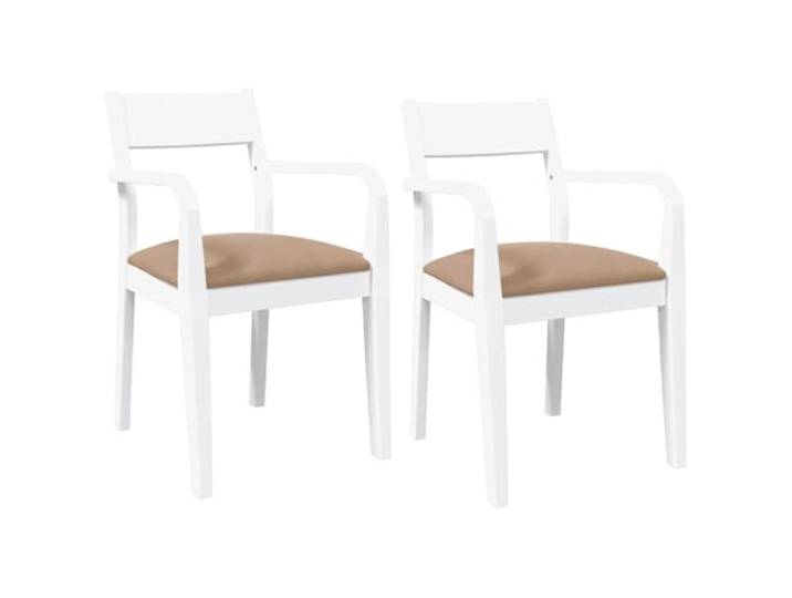 HKLGBVCR Esszimmerstühle mit Kissen, 2 Stück, weiß, Massivholz Massives Gummibaumholz, inklusive Kissen, ergonomische Rückenlehne, bequemer Sitz, Esszimmer, Wohnzimmer