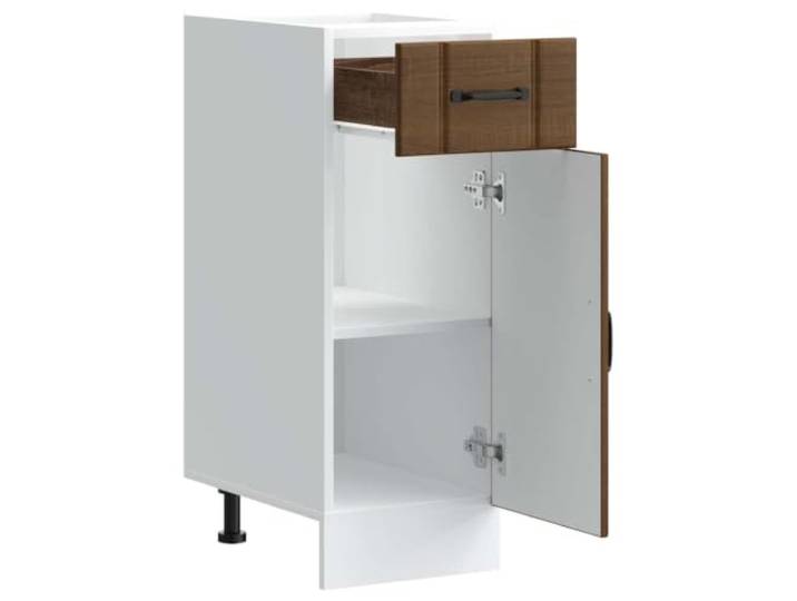 KTHLBRH Küchenschrank Lucca 30 x 46 x 81,5 cm Eiche braun Verstellbare Füße, stabile Spanplatte, Tür mit Fach, Tragkraft 60 kg