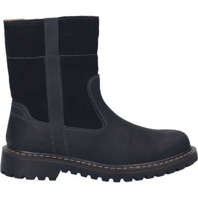 Winterstiefel JOSEF SEIBEL "CHANCE", Damen, Gr. 42, schwarz, Leder, Veloursleder, Schuhe Winterstiefel, mit dezenten Kontrastnähten