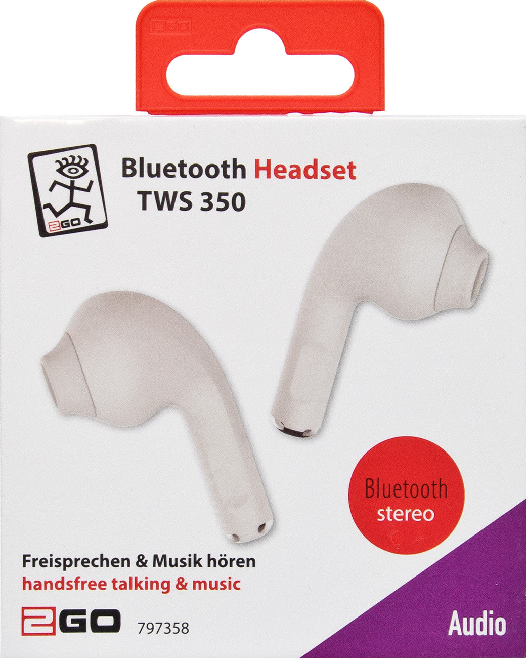 2GO Bluetooth Headset TWS 350 wit