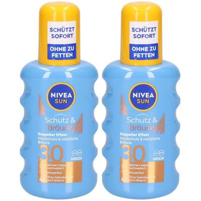Nivea Sun Schutz & Bräune Sonnenspray Lsf30 200ml x2 2x200 ml