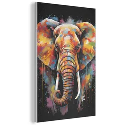 AKUSTIKBILD Elefant - Graffiti - Schwarz - Tiere - Farben Wanddeko 60x90 cm