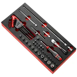 Facom, Steckschlüssel + Stecknuss, Schaumstoffmodul - Serie 1/4" Antriebselemente, Bits ED.1/EH.1/EP.1/ES.1/EX.1, Steckschlüssel, Sti (1/4")