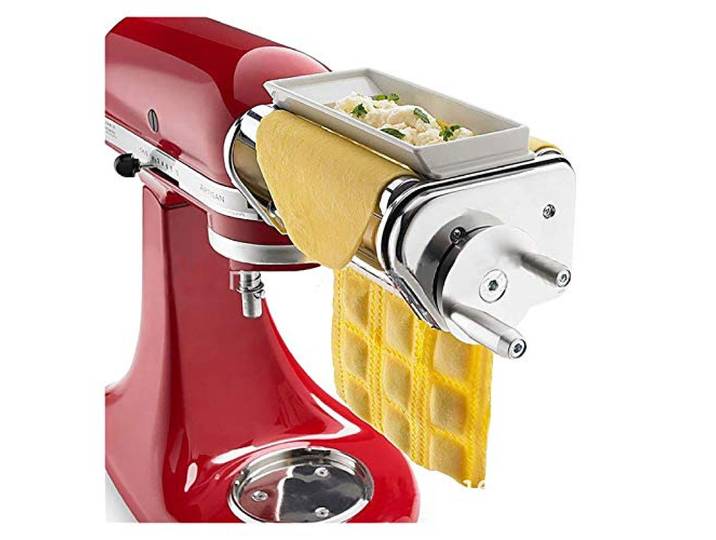 YMYGCC Manuelle Nudelmaschinen Ravioli-Maschine Befestigung for Standmixer Pie Pasta Roller Nudel-Hersteller-Maschine Haushalt Edelstahl 85