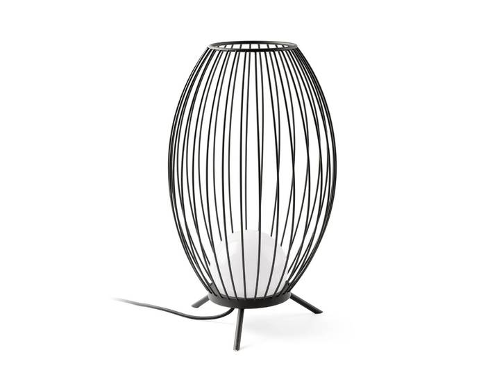 FARO BARCELONA LED-Terrassenleuchte Cage im Käfig-Design, schwarz, Aluminium, Modern