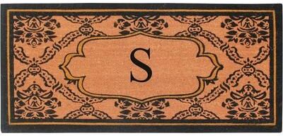 "A1 Home Collections Uriel Bleached Coir Anti-shred Monogrammed Doormat, 30"" X 60"""
