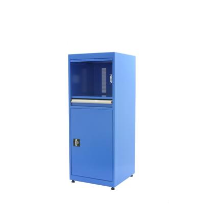Proregal Industrie-PC-Schrank AMEGO | HxBxT 140x56x57cm | Mit Schließfach | Blau