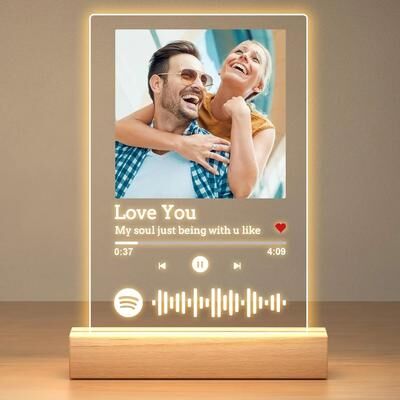 Uplift Treasures Personalized Spotify Acrylic Photo Lamp a 7 Colors Light Base