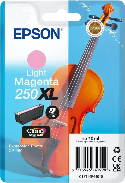 Epson Singlepack Light Magenta 250XL Ink (C13T16P64020)