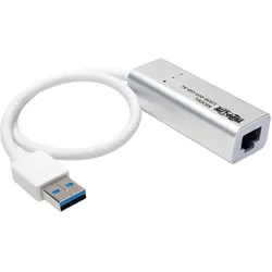 Eaton USB 3.0 SuperSpeed to Gigabit Ethernet NIC Network Adapter 10/100/1000 Plug and Play (USB 3.0, RJ45 (1x)), Netzwerk Adapter, Silber
