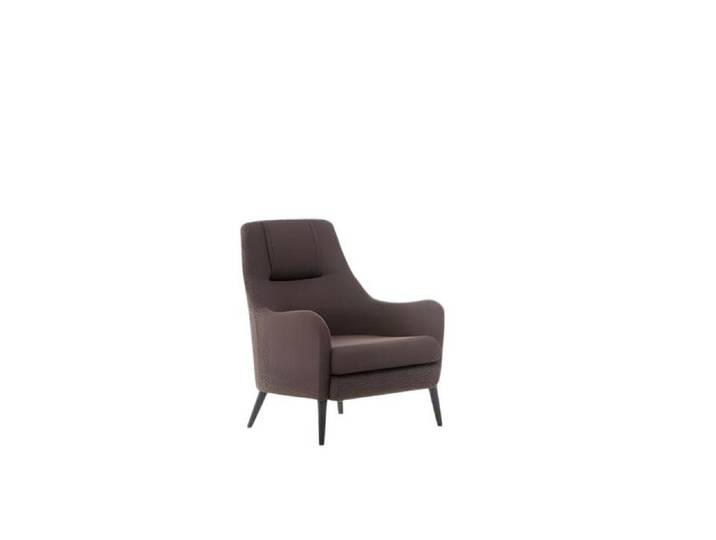 JVmoebel Ohrensessel Eleganter brauner Polstersessel aus hochwertigem Stoff (Packung, 1-St., Brauner Ohrensessel aus hochwertigem Stoff), Made in Europe