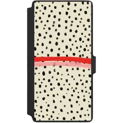 Nivocase Klapphülle für Samsung Galaxy S22 Ultra Handyhülle aus Kunst Leder NIVOflip schwarz Kunst Punkte (Samsung Galaxy S22 Ultra), Smartphone Hülle, Schwarz