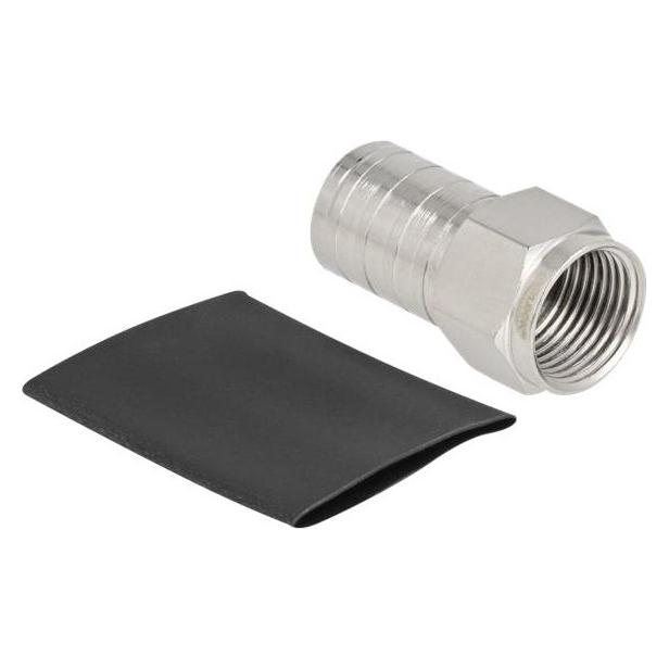 Delock F Stecker zum Crimpen RG6 mit passendem Schrumpfschlauch (90033)