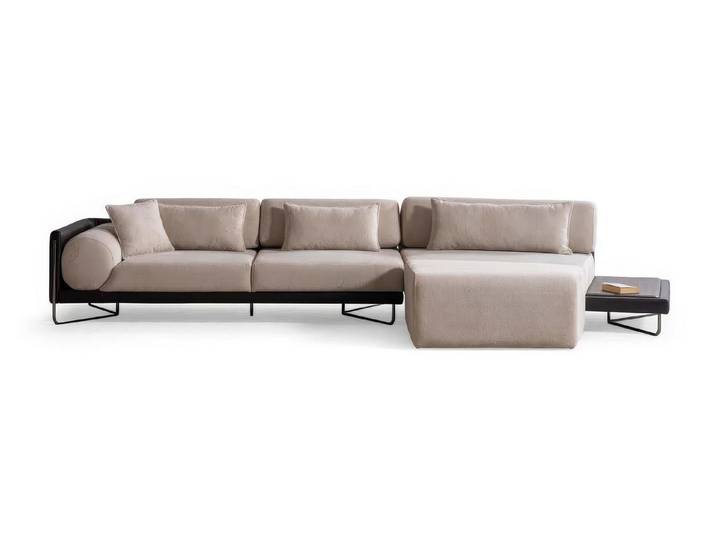 JVmoebel Ecksofa Ecksofa Modern Beige Edel Luxus Design Wohnzimmer Polster L Form Couch, 1 Teile