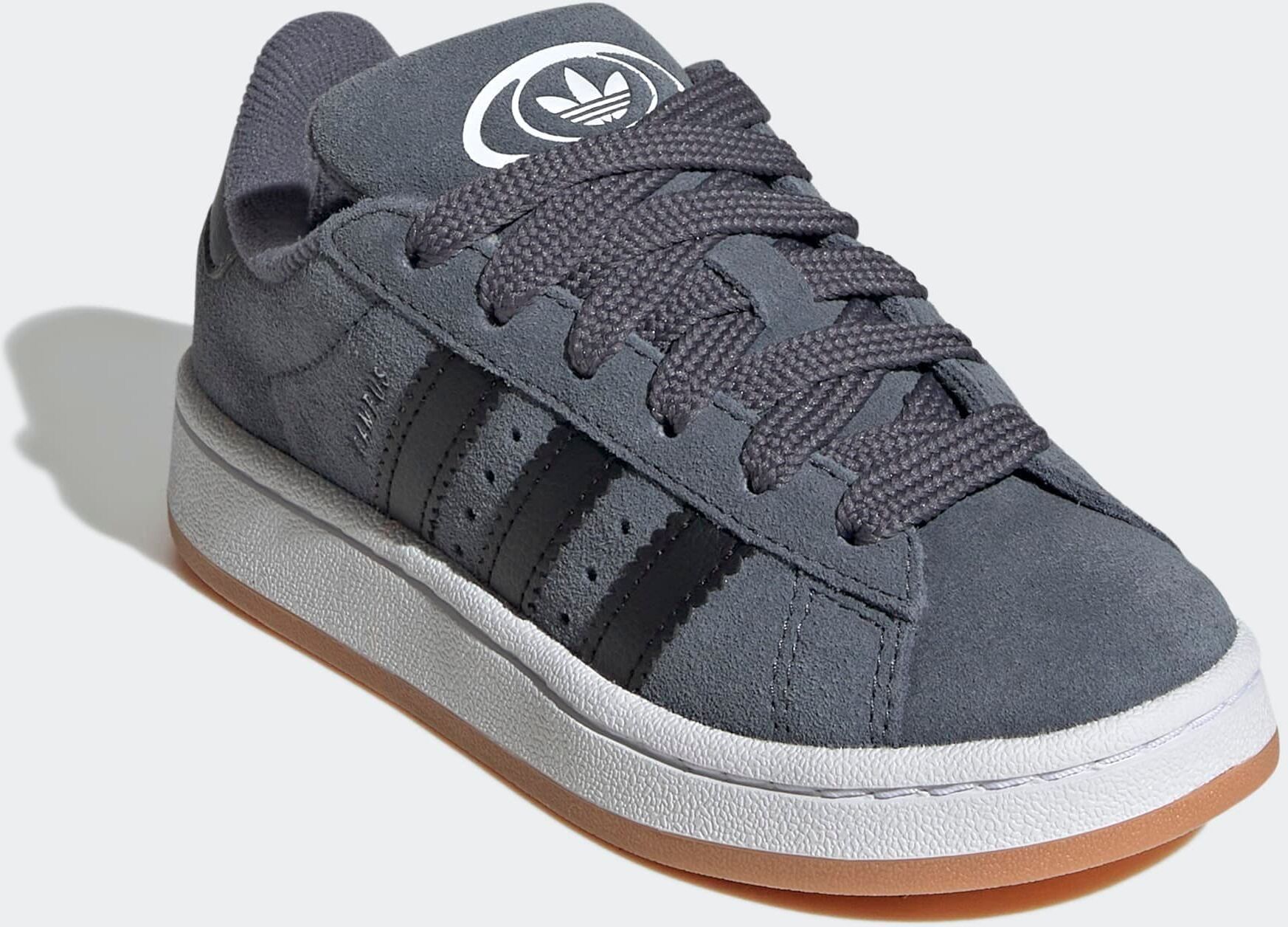 Sneaker ADIDAS ORIGINALS "CAMPUS 00S", Jungen, Gr. 28, grau (onix, cloud weiß, gum 2), Leder, Synthetik, Schuhe Sneaker