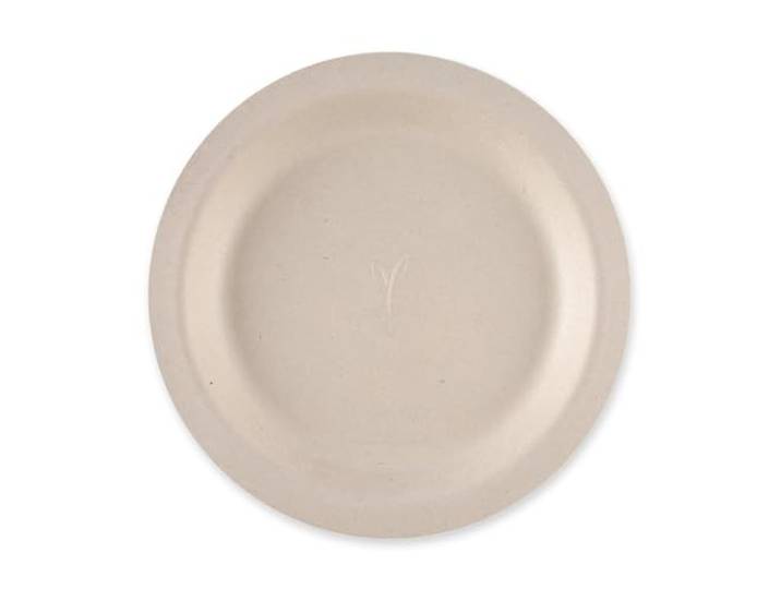 1000 Stück NATUREStar Teller rund, Zuckerrohr natur, Ø 22, 5 cm, H 1, 8 cm Karton, Einwegteller, Zuckerrohrteller, Einmalteller