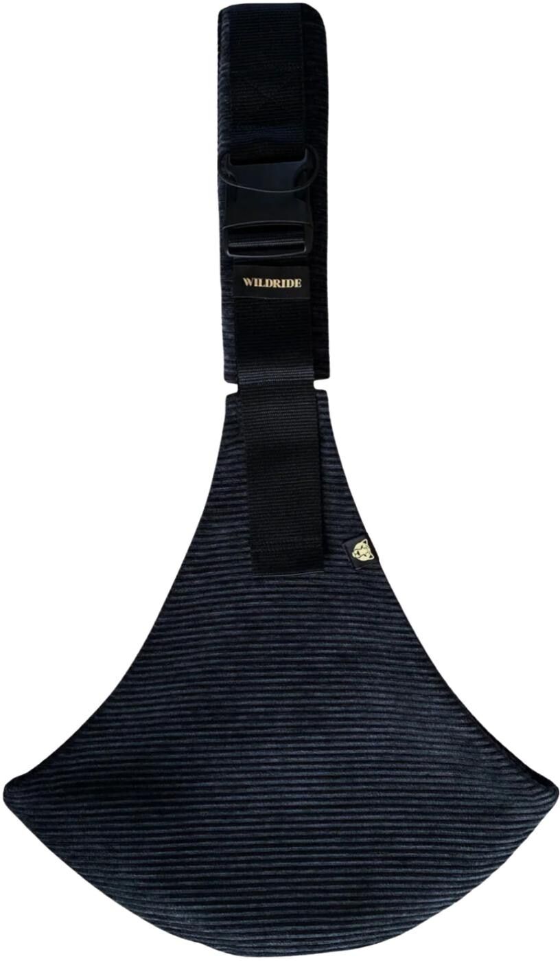 WILDRIDE Portabebé bandolera pana colección Premium. Negro niño