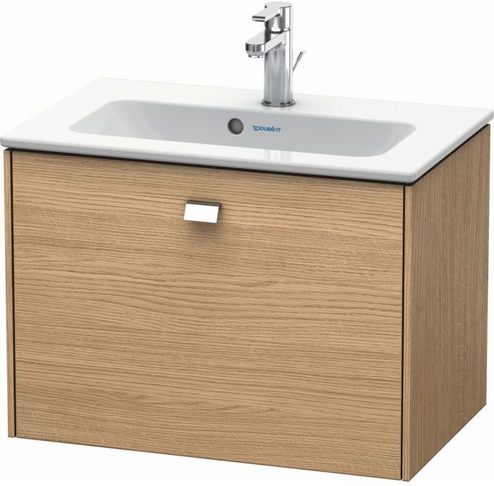 Duravit Brioso Waschtischunterbau BR401001052 620x389mm, Europ. Eiche, 1 Auszug, Griff Chrom