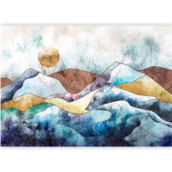 Artgeist, Tapete, Fototapete - Stained Glass Landscape (300 x 210 cm)