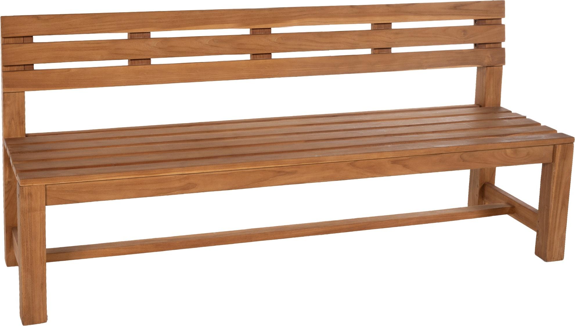 CLP Teakbank Augusta Gartenbank mit Rückenlehne wetterfest stabil massiv | Farbe teak Größe 240 cm