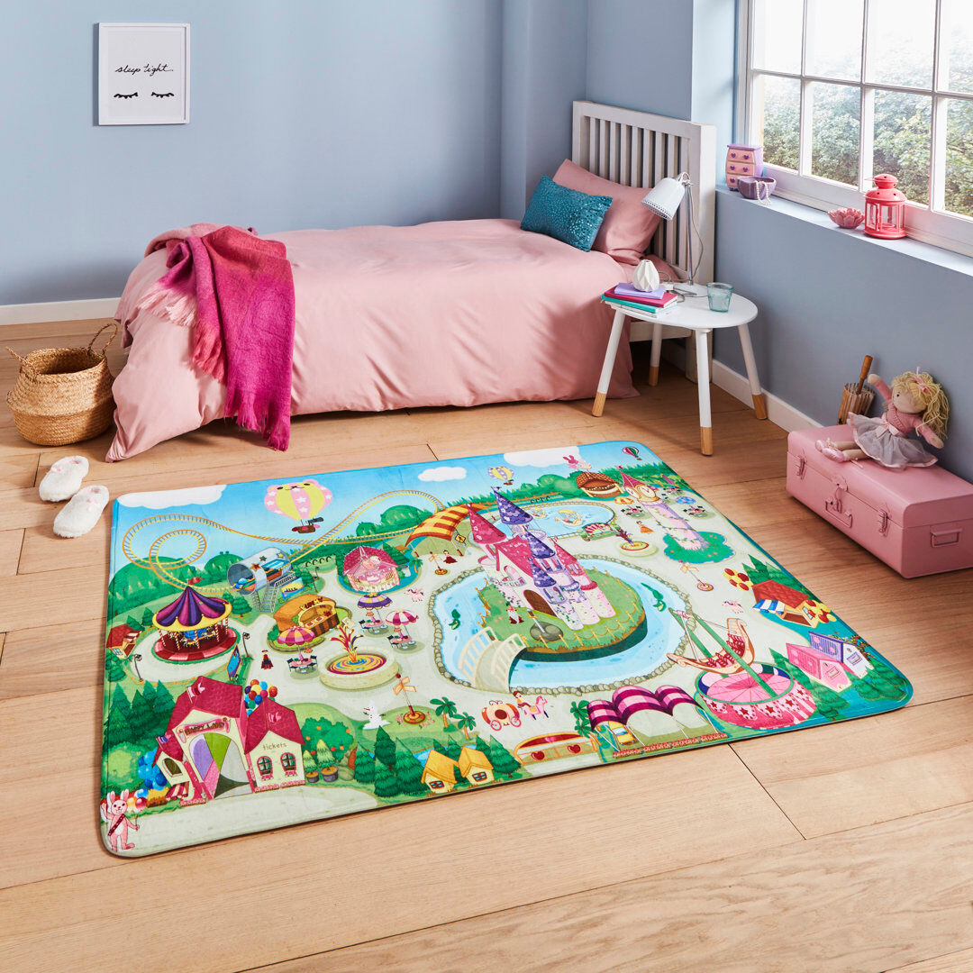Isabelle & Max Madeira area rug Machine Printed Rectangle Multi coloured Blue;Green Rectangle 120 x 160cm