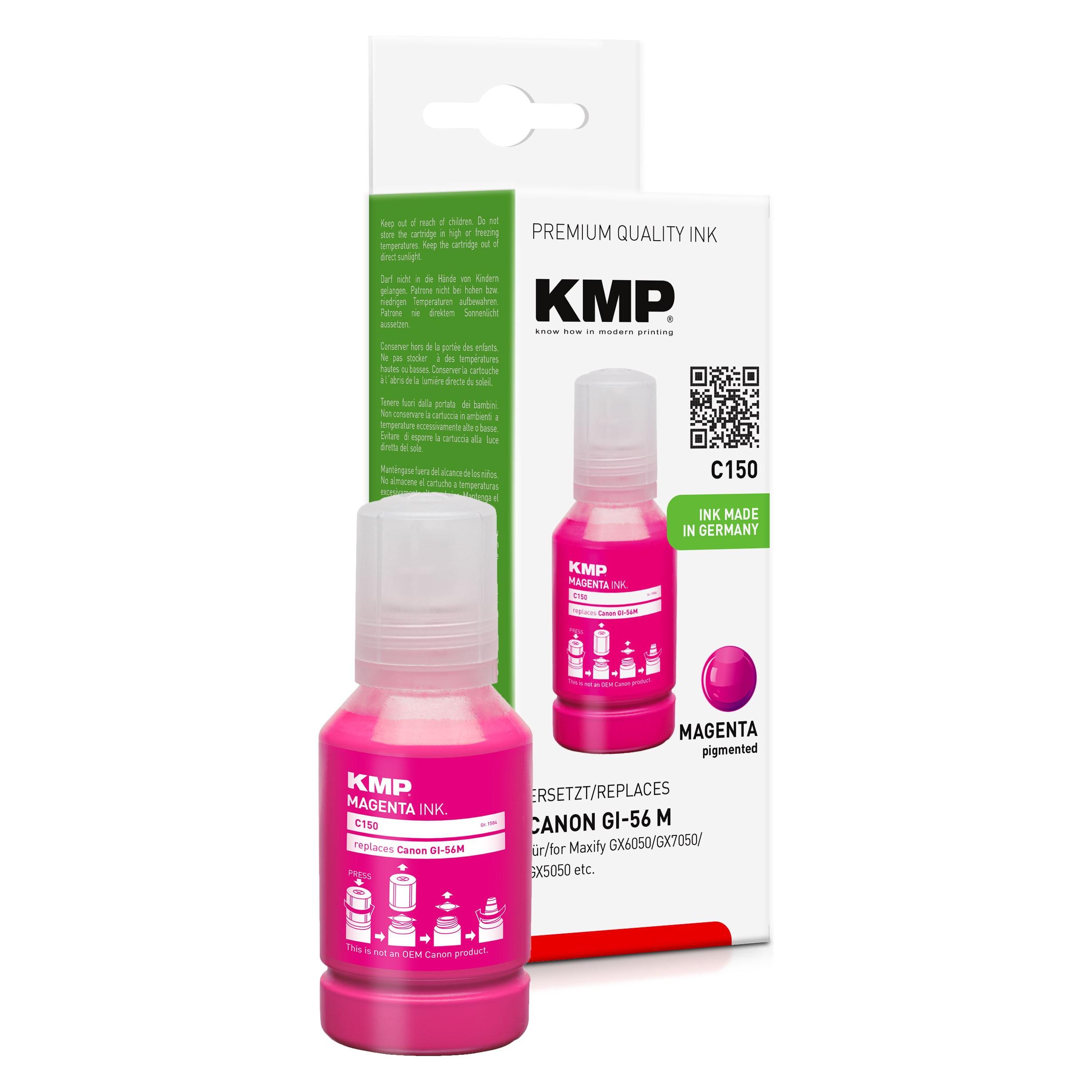 KMP Patrone Canon Maxify GI56M magenta 14000 Seiten C150 kompatibel (M) (1584,0006)