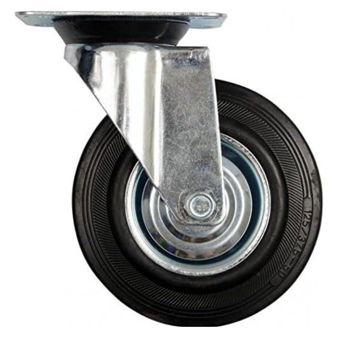 Toya Vorel -Schwenkrad mit schwarzem Gummi 125 mm 87313 (87313)