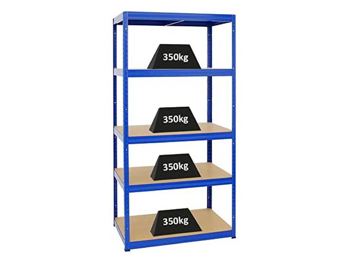 PROREGAL Schwerlastregal Slim Elephant Blau 180x90x60cm Fachlast 350kg Kellerregal, Steckregal, Garagenregal, Lagerregal