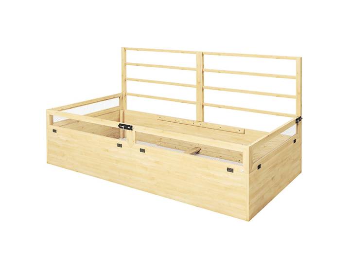 Outsunny Gartenbeet, Naturfarben, Holz, 98.5x95x183 cm, Gartenzubehör, Hochbeete