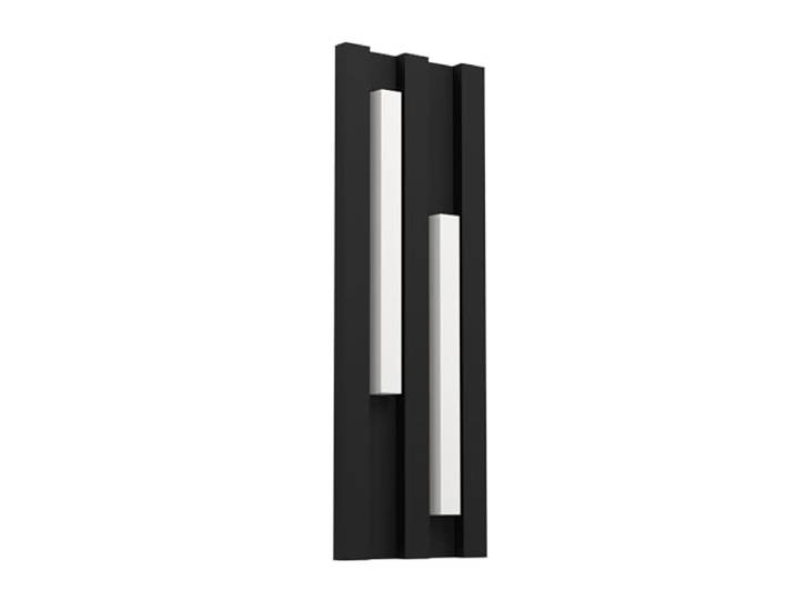 Eglo Applique murale extérieure LED Fandina\, éclairage mural d'extérieur rectangulaire\, lampe de terrasse en métal noir\, blanc chaud\, IP55