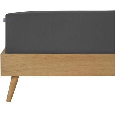 Spannbettlaken SCHIESSER "Elli aus weicher Baumwolle mit Elasthananteil für flexiblen Sitz", grau (dunkelgrau), B:150cm L:200cm, Jersey-Elasthan, Obermaterial: 97% Baumwolle, 3% Elasthan, Bettlaken, Spannbettlaken, für hohe Matratzen und...