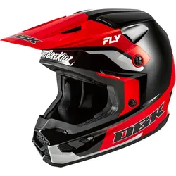 Fly Racing Kinetic DBK Special Edition, Motocrosshelm - Schwarz/Rot/Hellgrau - M