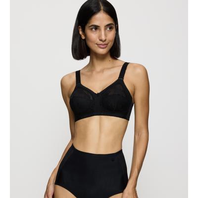 Bügelloser BH TRIUMPH "Doreen X", Damen, Gr. 80, Cup E, schwarz, Microtouch, Obermaterial: 84% Polyamid, 10% Elasthan (LYCRA), 6% Baumwolle, unifarben, BHs, mit Spitzendetails, breitere verstellbare Träger
