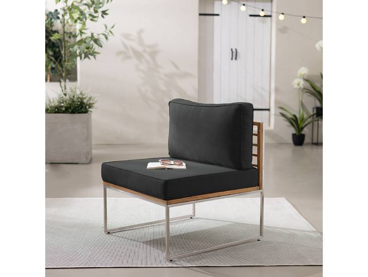 Fauteuil lounge 70 x 74 x 70cm Argenté/Marron/Gris/Anthracite