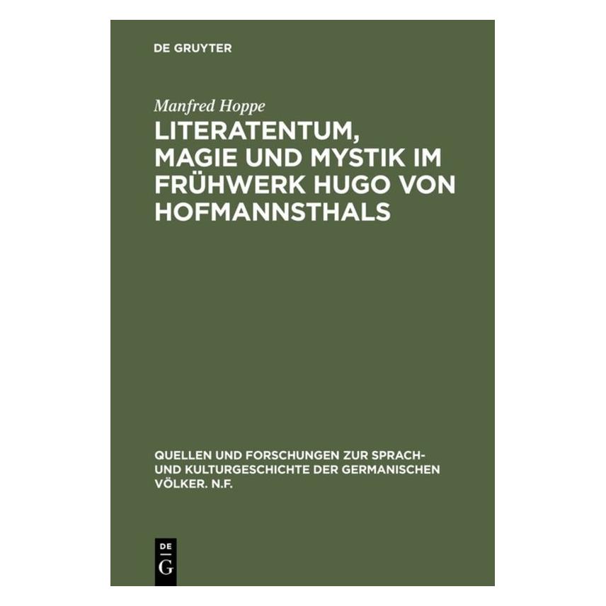 De Gruyter Hoppe:Literatentum, Magie und Mystik im (Deutsch, Manfred Hoppe, 1968) (67764860)