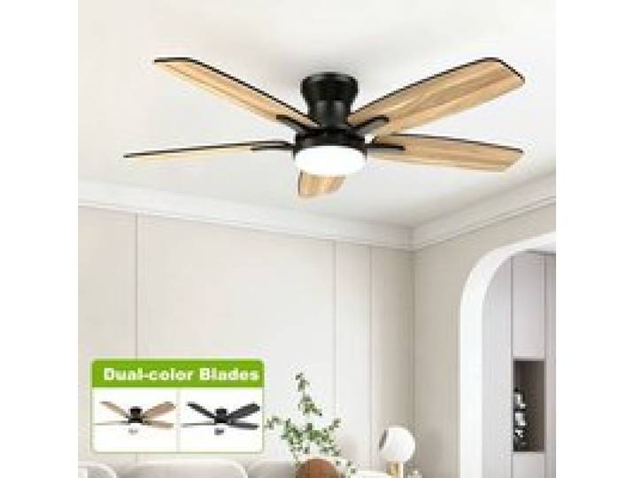 Ventilateur de plafond encastré 106 cm avec lumière LED 3 températures couleur 6 vitesses télécommande pales réversibles
