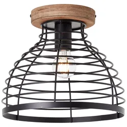Brilliant Avia Deckenleuchte 30cm schwarz/holz, Metall/Holz, 1x A60, , 52 W