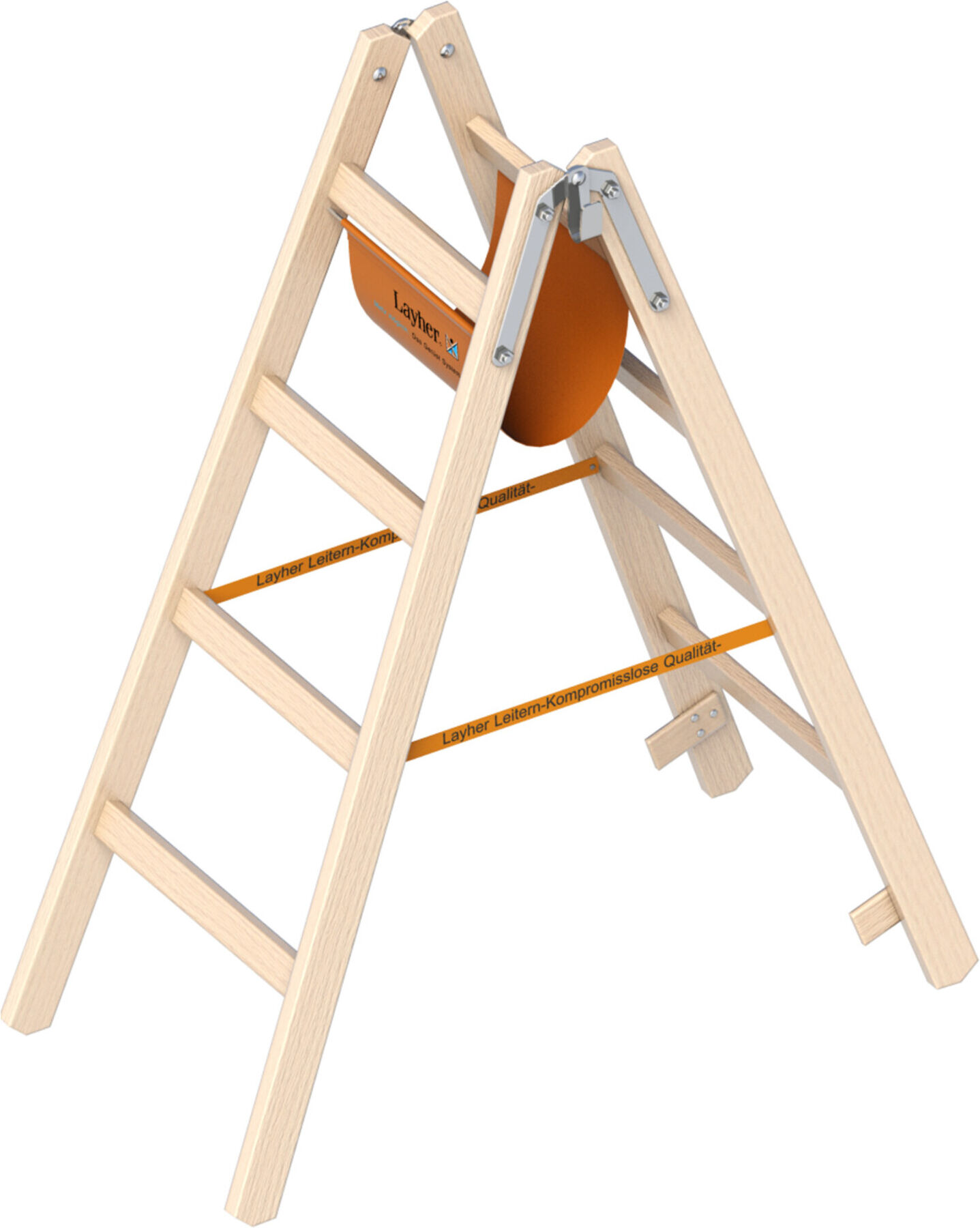 Layher Holzstehleiter 1053 2x4 Sprossen Ö-Norm Z1501 (1053204)