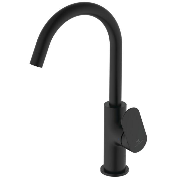 Ideal Standard Ceralife O Waschtischarmatur BE016XG Ausladung 150mm, Push-Open Ventil, silk black