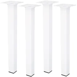 MS Beschläge 4er Set Stahl 700mm Möbelfüße Möbelstempel Möbelbeine Weiß 25x25mm Möbelzubehör